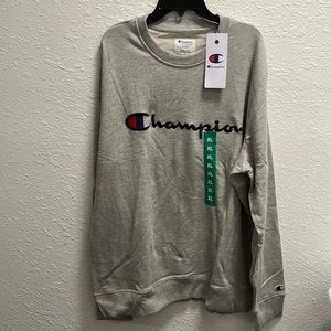 Brand new Champion men’s gray sweatshirt. Size XL